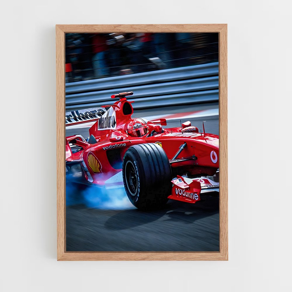 Poster Ferrari Vitesse aérodynamique – affiche Voitures de Formule 1 (vue 4)